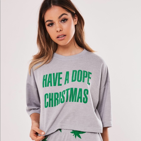 Missguided Other - MISSGUIDED | Have a Dope Christmas Pajama Top